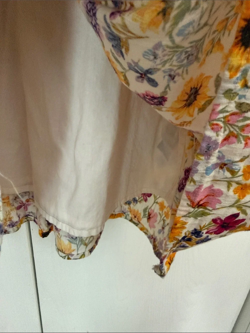 Old Navy Girls Wildflower White Floral Sunflower Print Dress Sz 14-16